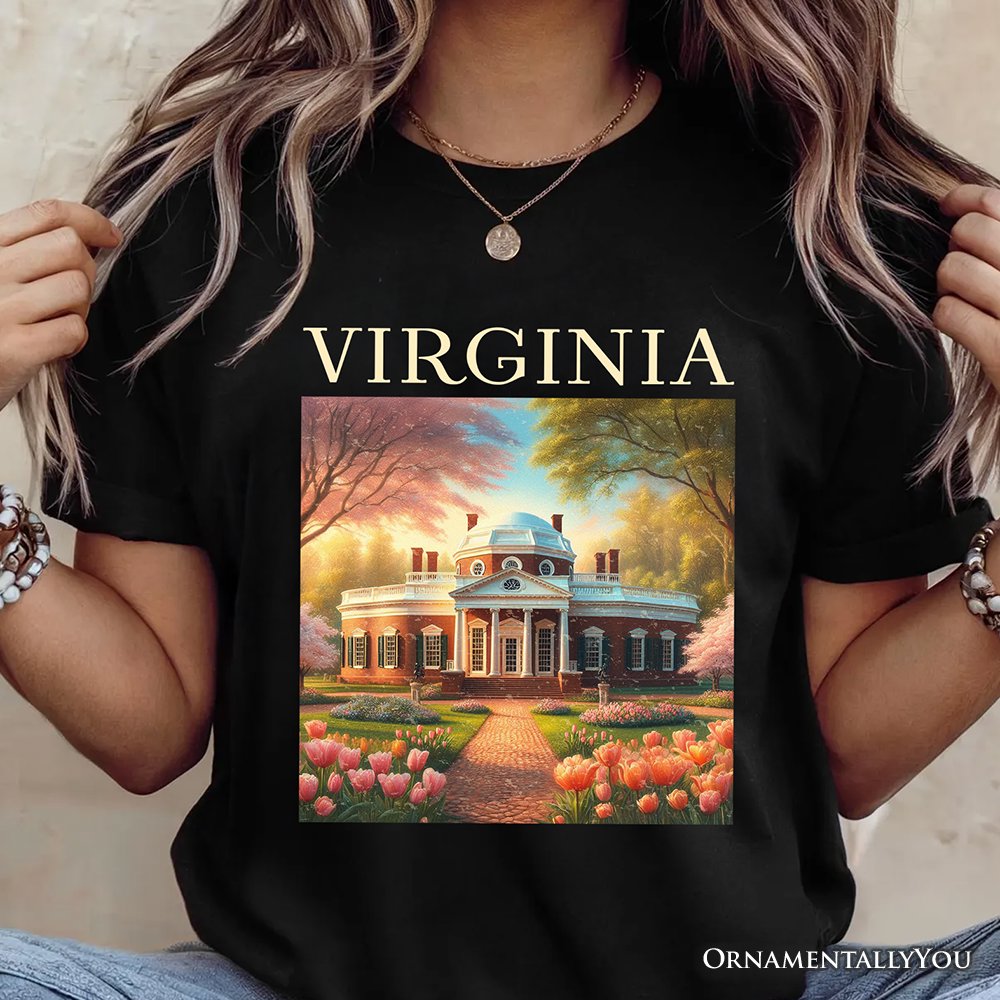 Classic Virginia State Jefferson’s Monticello T-Shirt, Southern Charm Tee and American History Keepsake T-Shirts OrnamentallyYou 