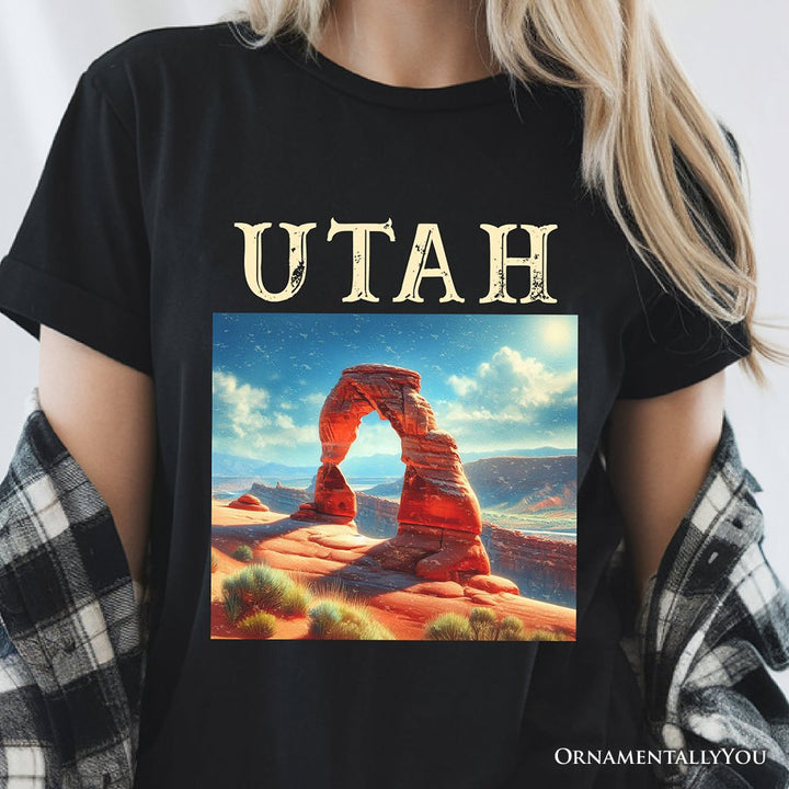Iconic Delicate Arch Utah State T-Shirt, Arches National Park Landscape Tee and Western Nature Souvenir T-Shirts OrnamentallyYou 