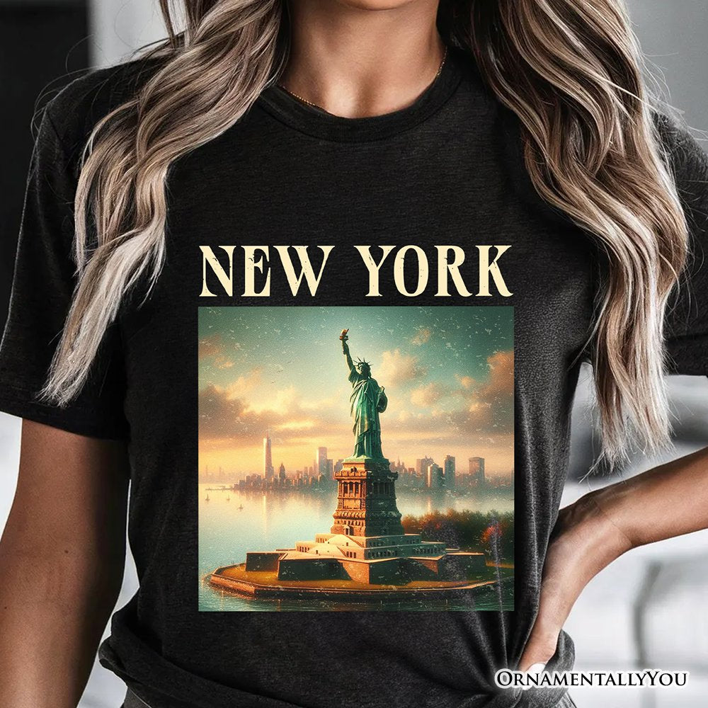 Iconic New York State Statue of Liberty T-Shirt, Patriotic American Landmark Tee and Heritage Souvenir T-Shirts OrnamentallyYou 