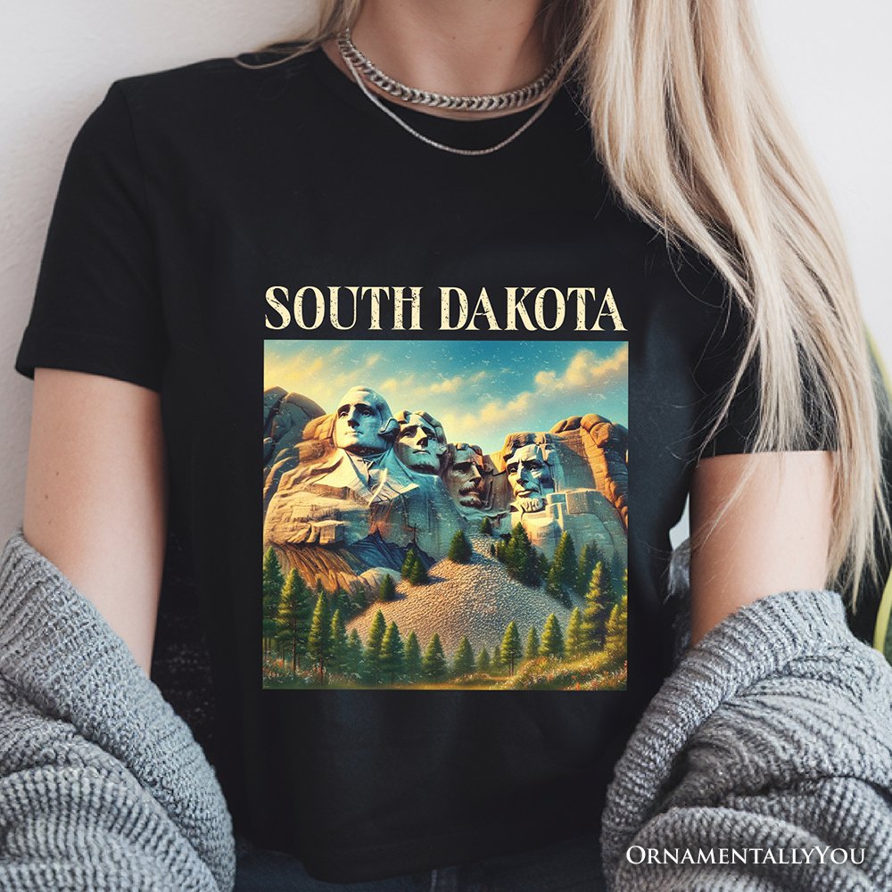 Majestic South Dakota State Mount Rushmore T-Shirt, Historic American Monument Travel Tee and Keepsake Souvenir T-Shirts OrnamentallyYou 