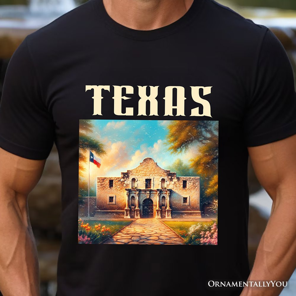 Rustic Texas State Alamo T-Shirt, American Western Charm Tee and San Antonio Historical Souvenir T-Shirts OrnamentallyYou 