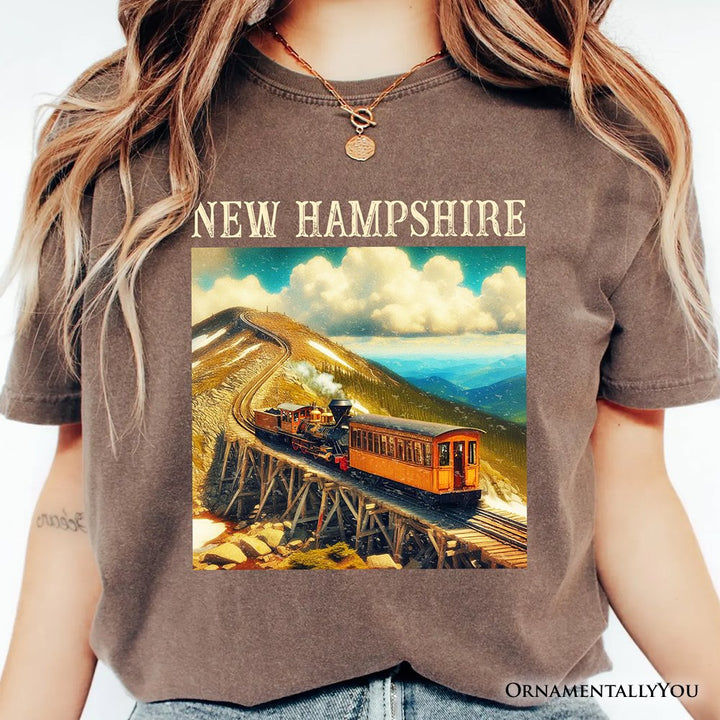 Scenic New Hampshire State Mount Washington Cog Railway T-Shirt, American Northeast Landmark Tee and Souvenir T-Shirts OrnamentallyYou 