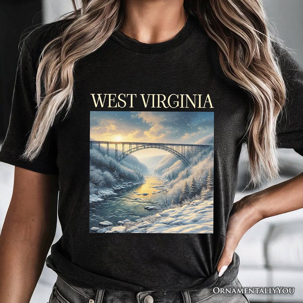 Scenic West Virginia State New River Gorge Bridge T-Shirt, Landscape Appalachian Tee and Souvenir T-Shirts OrnamentallyYou 