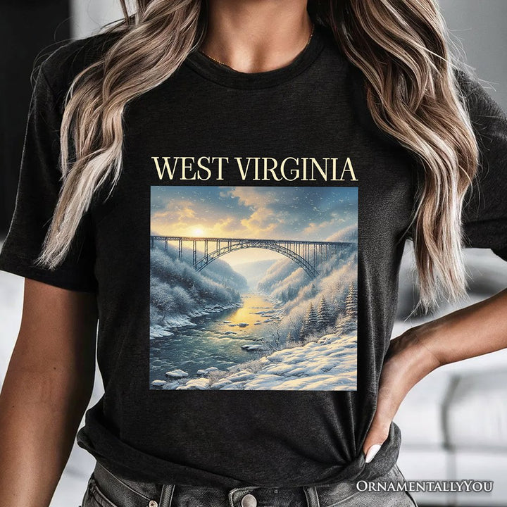 Scenic West Virginia State New River Gorge Bridge T-Shirt, Landscape Appalachian Tee and Souvenir T-Shirts OrnamentallyYou 