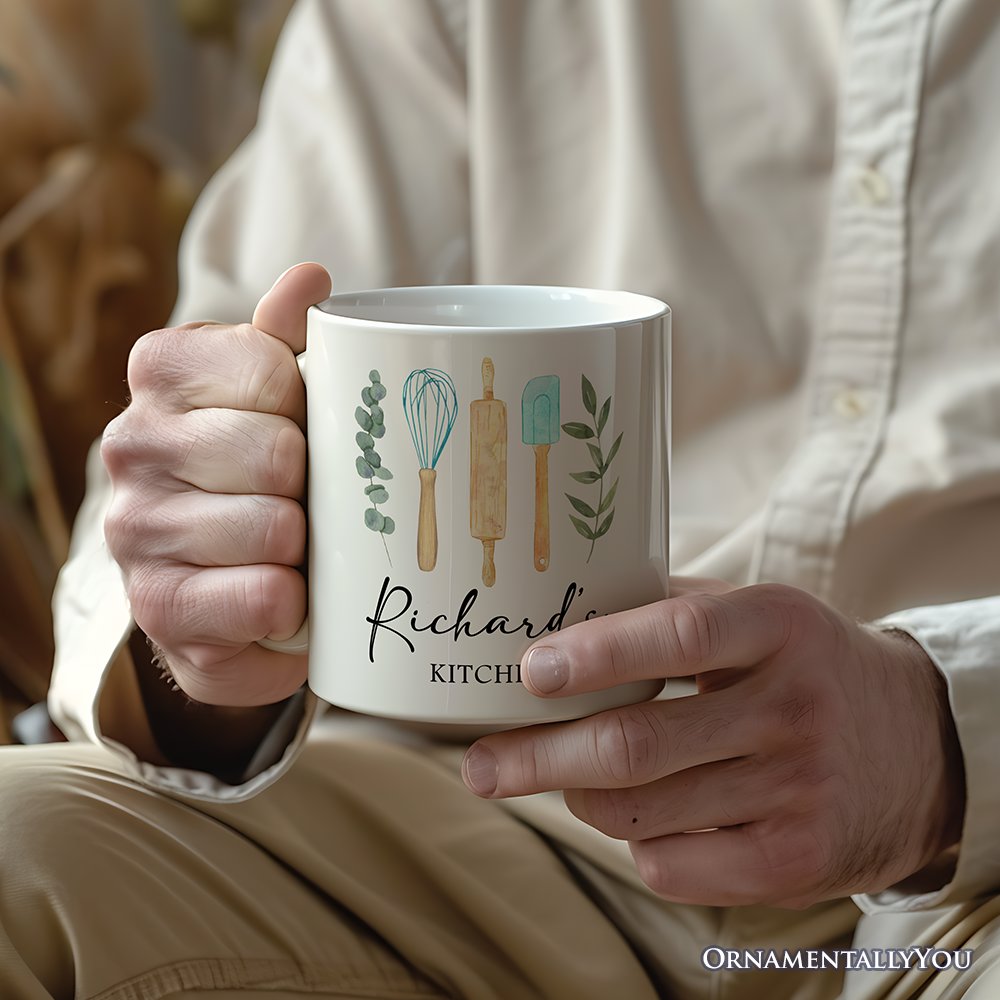 Best Cook Minimalist Personalized Mug, Chef Custom Gift with Name Personalized Ceramic Mug OrnamentallyYou 