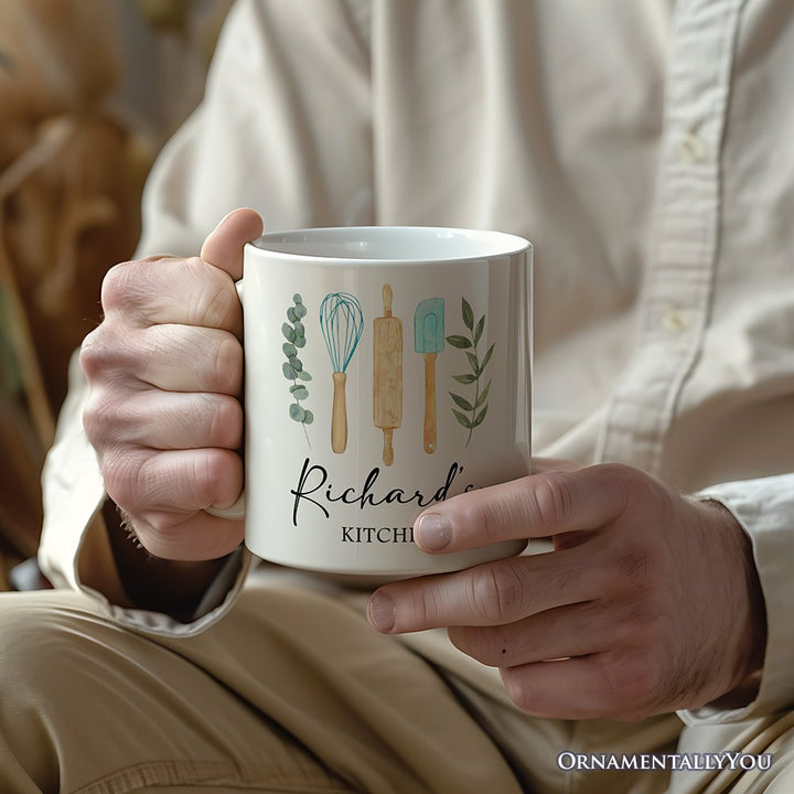 Best Cook Minimalist Personalized Mug, Chef Custom Gift with Name Personalized Ceramic Mug OrnamentallyYou 