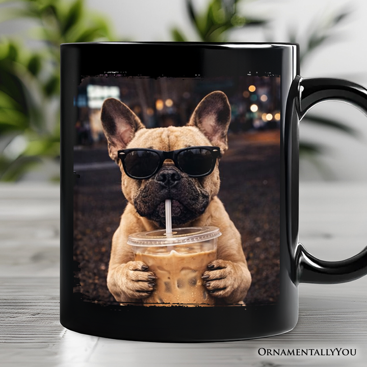 Bulldog Iced Coffee Mug, Funny Dog Parents Gift