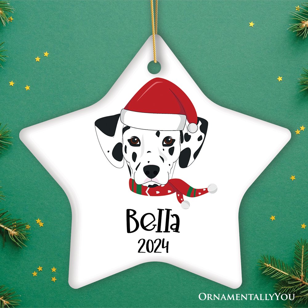 Personalized Dog Christmas Ornament Ceramic Ornament OrnamentallyYou Star 