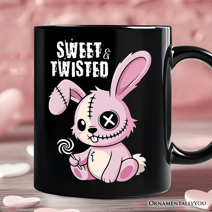 Pink Zombies Bunny Cute Mug, Cute Gothic Halloween Gift