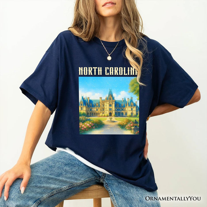 Elegant Biltmore Estate North Carolina State T-Shirt, Asheville Landmark Tee and Heritage Souvenir T-Shirts OrnamentallyYou 