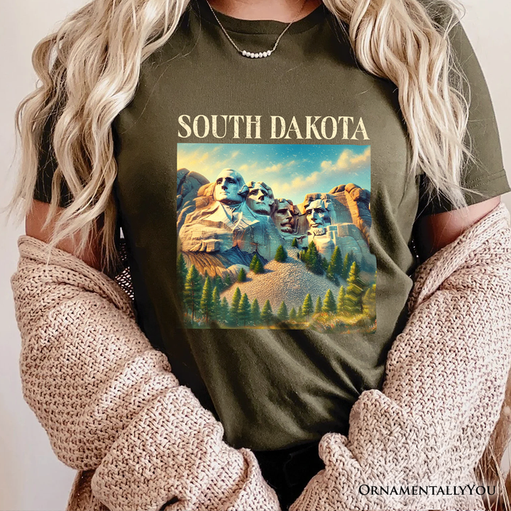 Majestic South Dakota State Mount Rushmore T-Shirt, Historic American Monument Travel Tee and Keepsake Souvenir