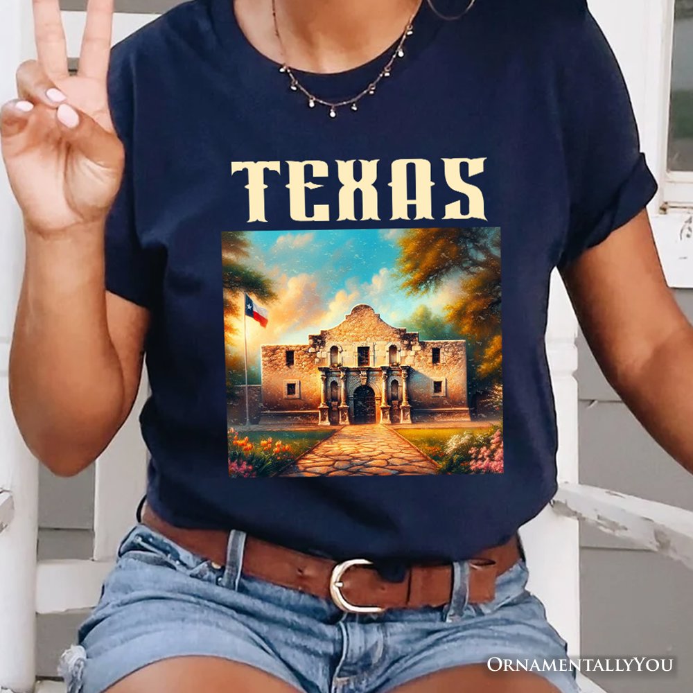 Rustic Texas State Alamo T-Shirt, American Western Charm Tee and San Antonio Historical Souvenir T-Shirts OrnamentallyYou 