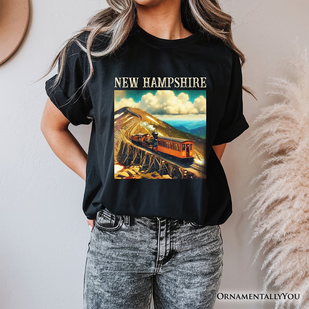 Scenic New Hampshire State Mount Washington Cog Railway T-Shirt, American Northeast Landmark Tee and Souvenir T-Shirts OrnamentallyYou 