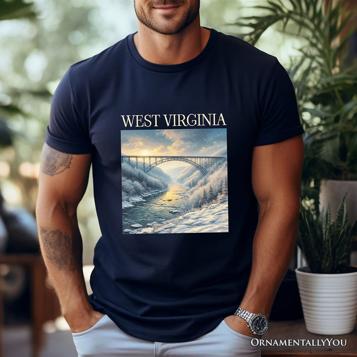 Scenic West Virginia State New River Gorge Bridge T-Shirt, Landscape Appalachian Tee and Souvenir T-Shirts OrnamentallyYou 