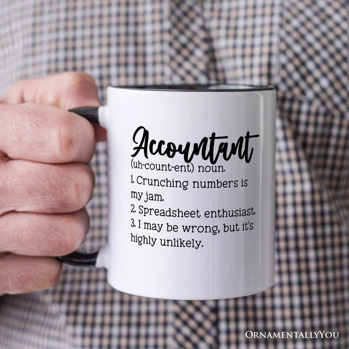 Accountant Definition Personalized Mug, Finance Office Employee Funny Quote Gift with Custom Name Personalized Ceramic Mug OrnamentallyYou 