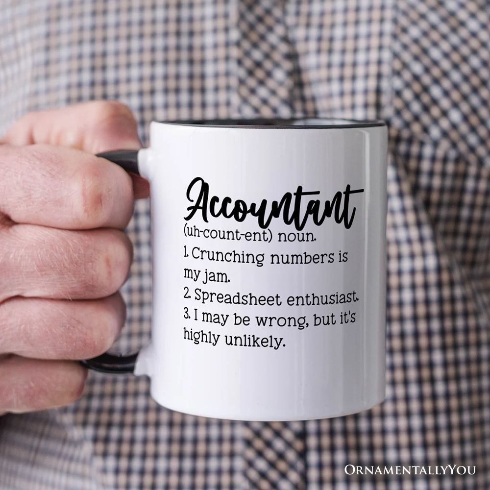Accountant Definition Personalized Mug, Finance Office Employee Funny Quote Gift with Custom Name