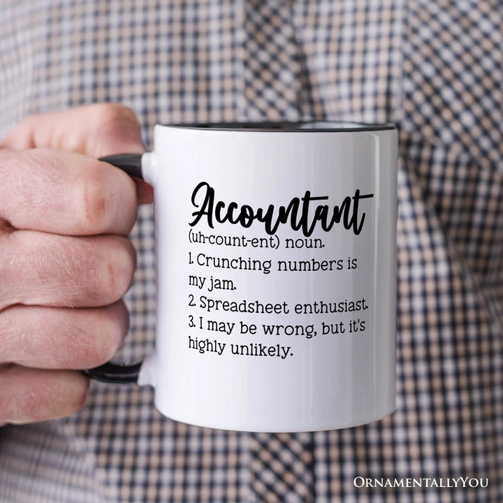 Accountant Definition Personalized Mug, Finance Office Employee Funny Quote Gift with Custom Name