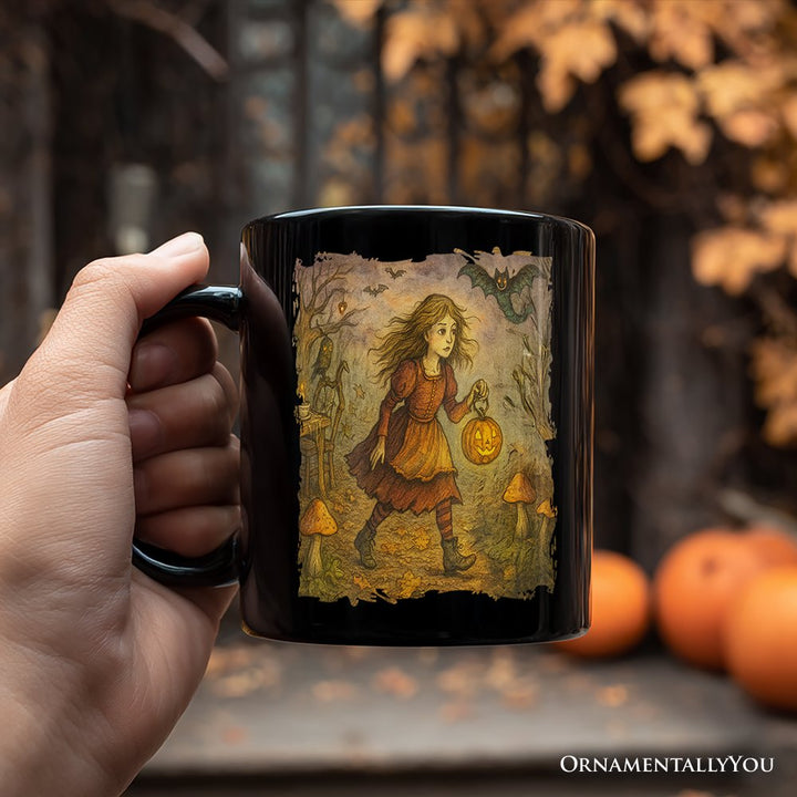 Vintage Alice’s Adventure in Wonderland Personalized Mug, Spooky Halloween Gift with Custom Name Personalized Ceramic Mug OrnamentallyYou 
