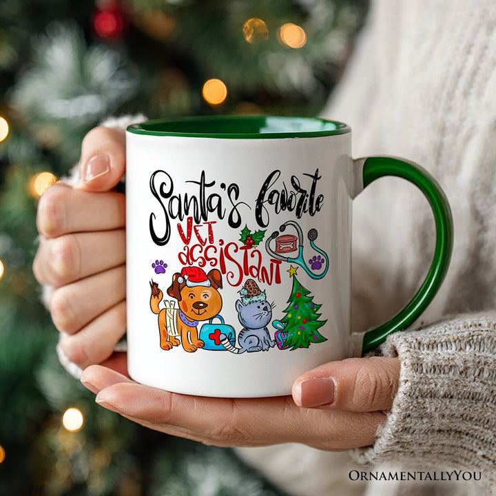 Santa's Favorite Vet Assistant Personalized Mug, Veterinary Appreciation Gift with Custom Name Personalized Ceramic Mug OrnamentallyYou 