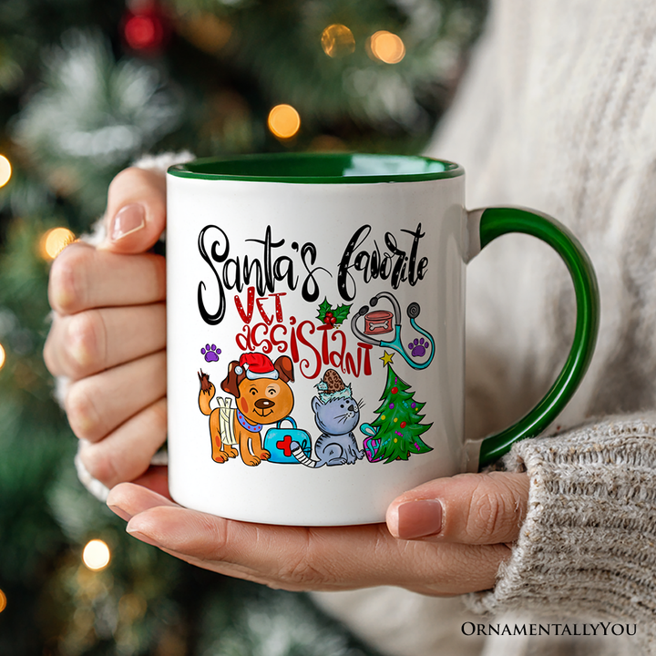 Santa's Favorite Vet Assistant Personalized Mug, Veterinary Appreciation Gift with Custom Name