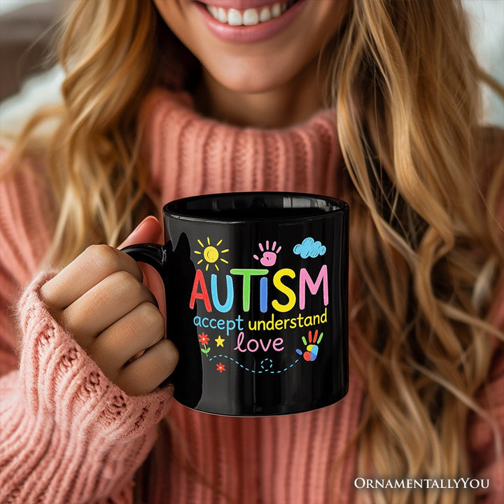 Autism Awareness Brushstroke Personalized Mug, Colorful Autism Support Gift for Autism Month with Custom Name Personalized Ceramic Mug OrnamentallyYou 
