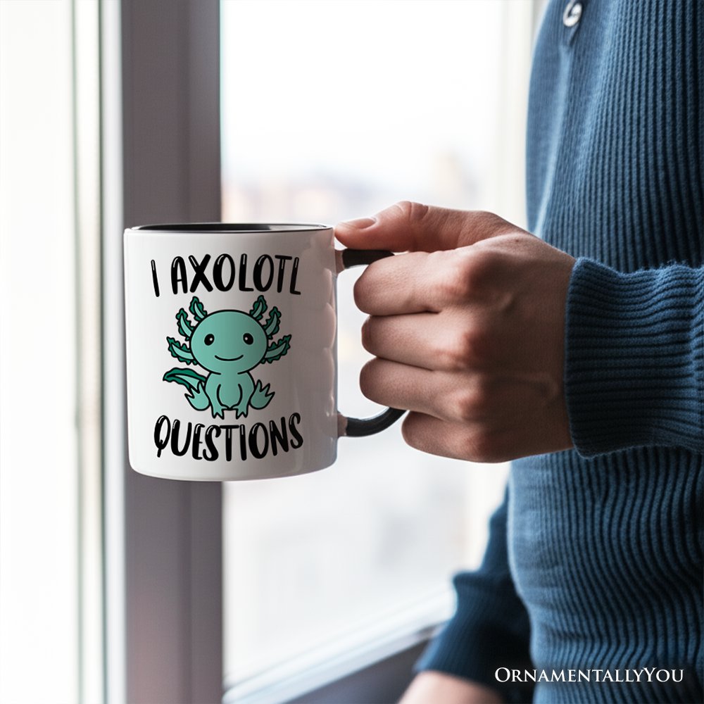 Cute Green Axolotl Personalized Mug, Salamander Animal Gift with Custom Name Personalized Ceramic Mug OrnamentallyYou 