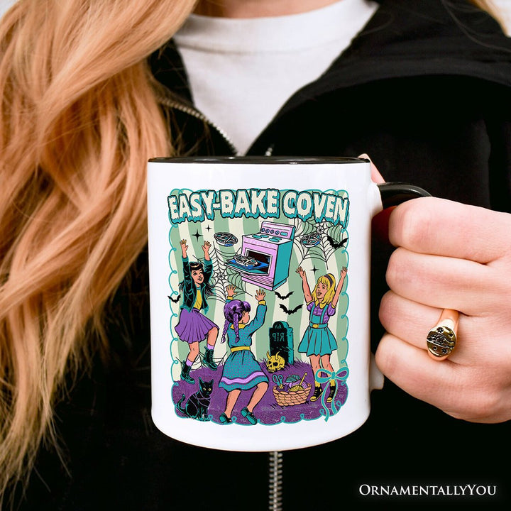 Retro Easy-Bake Coven Horror Movie Personalized Mug, Funny Retro Witch Halloween Gift with Custom Name Personalized Ceramic Mug OrnamentallyYou 
