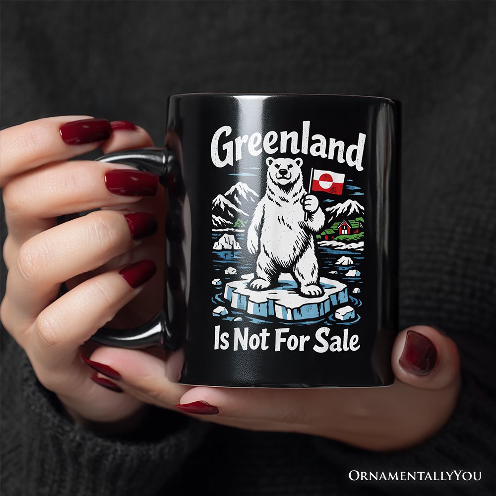 Greenland Is Not For Sale Personalized Mug, Protest Gift with Custom Name OrnamentallyYou 