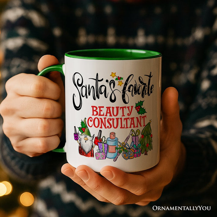 Santa's Favorite Beauty Consultant Personalized Mug, Appreciation Christmas Gift with Custom Name Personalized Ceramic Mug OrnamentallyYou 