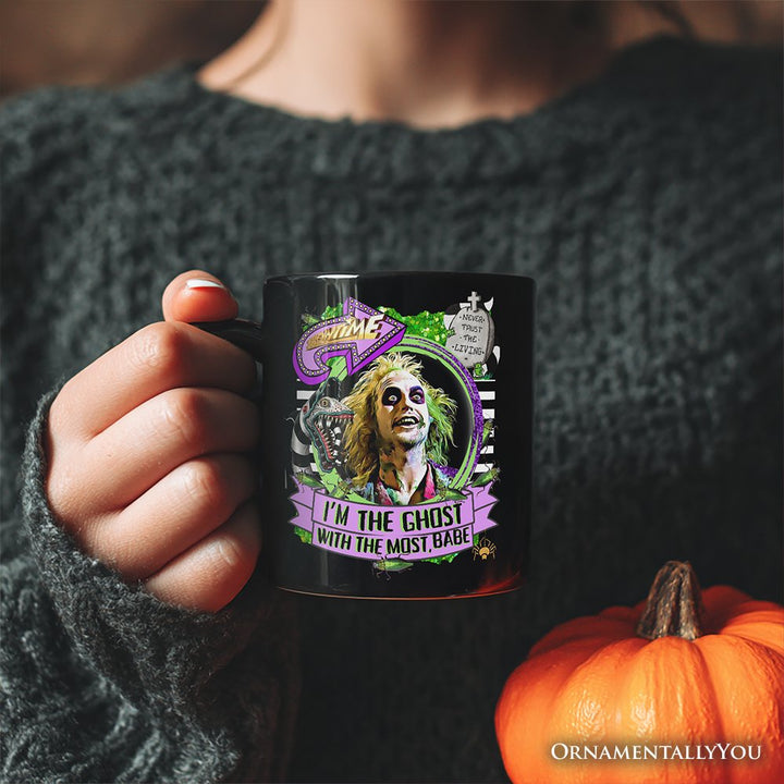 I’m The Ghost With The Most Babe Personalized Mug, Funny Horror Gift with Custom Name Personalized Ceramic Mug OrnamentallyYou 