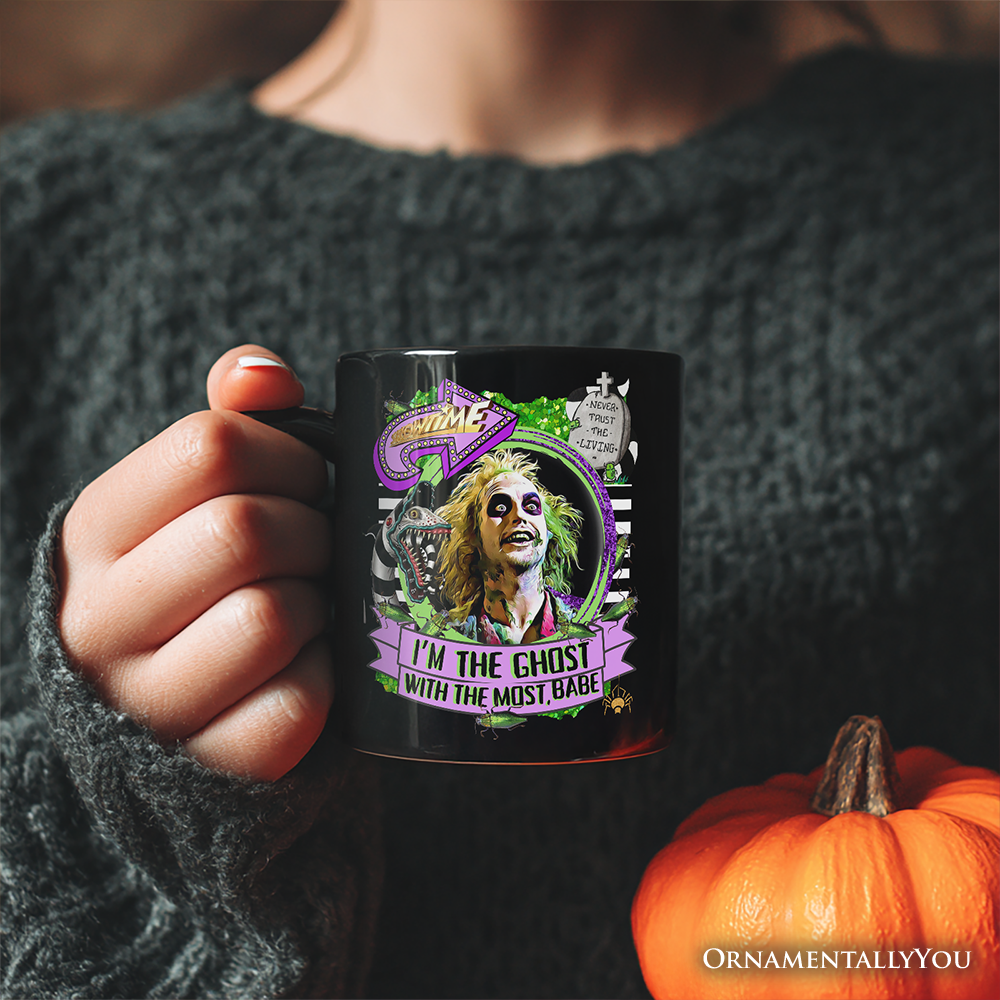 I’m The Ghost With The Most Babe Personalized Mug, Funny Horror Gift with Custom Name
