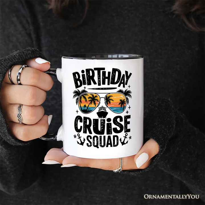 Birthday Cruise Squad Mug, Tropical Vacation Cruise Trip Gift