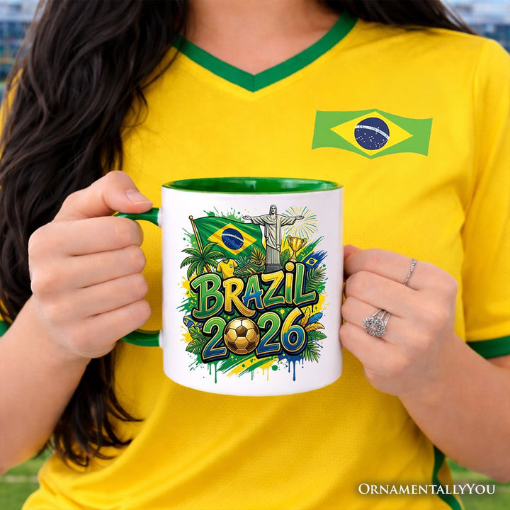 Brazil 2026 Soccer Cup Global Championship Mug, Football Fans Gift Personalized Ceramic Mug OrnamentallyYou 