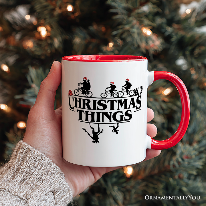 Christmas Things Retro Personalized Mug, Handmade Soft Holiday Gift with Custom Name