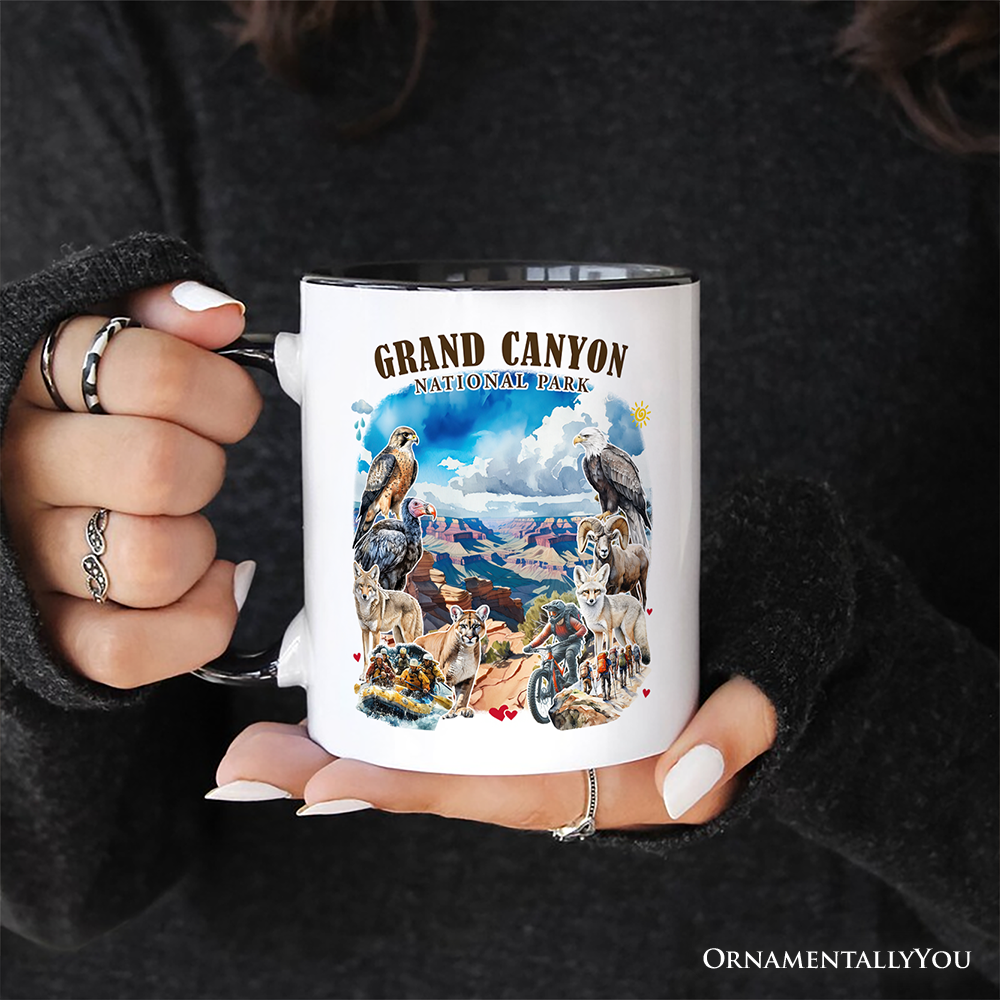 Breathtaking Grand Canyon Handmade Personalized Mug, Vintage Arizona Nature and National Park Gift with Custom Name