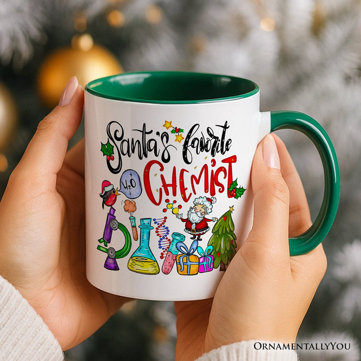 Santa's Favorite Chemist Personalized Mug, Chemistry Gift with Custom Name Personalized Ceramic Mug OrnamentallyYou 