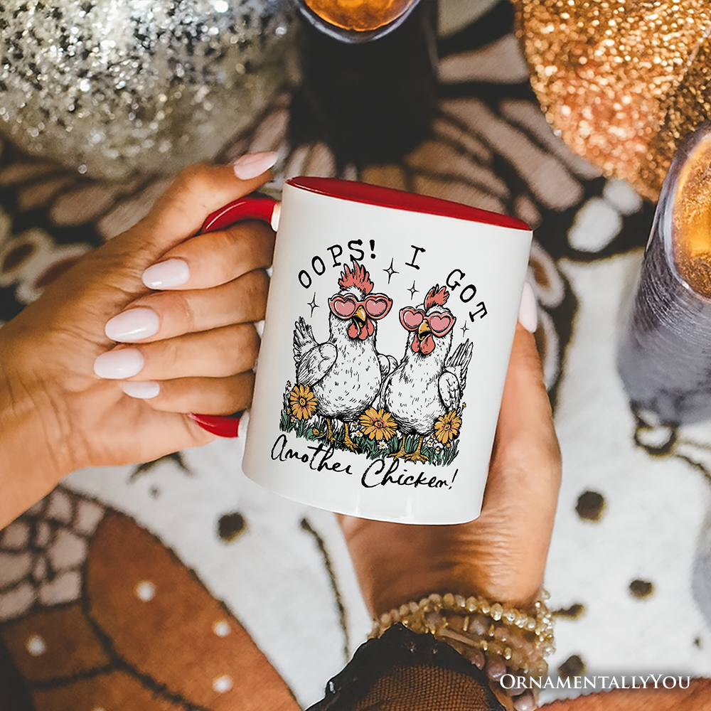 Oops I Got Another Chicken Personalized Mug, Funny Farm Animal Gift with Custom Name