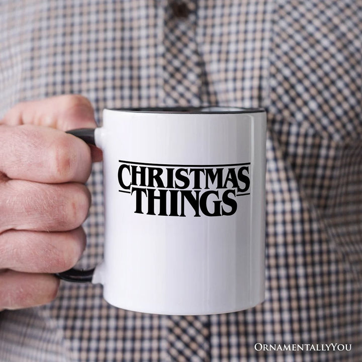 Eerie Christmas Things Vintage Personalized Mug, Handcrafted Retro Horror Gift with Custom Name Personalized Ceramic Mug OrnamentallyYou 