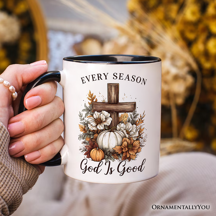 Christian Floral Pumpkin Mug, Retro Religious Fall Gift