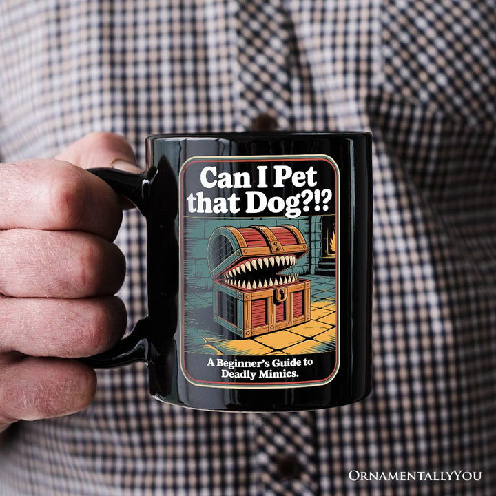 Can I Pet That Dog Retro Personalized Mug, Vintage Meme Humor Gift with Custom Name Personalized Ceramic Mug OrnamentallyYou 