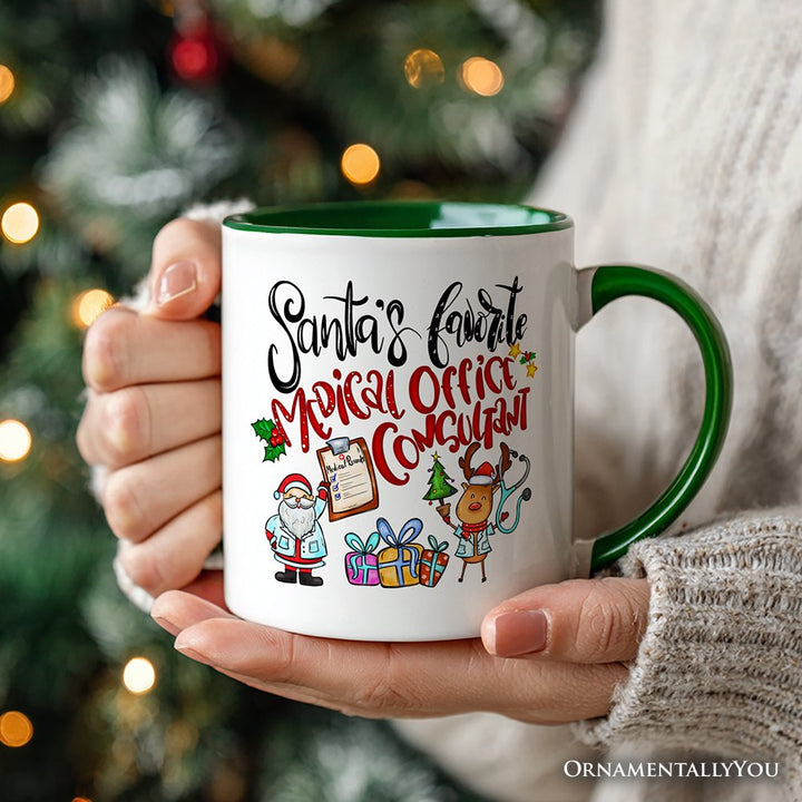 Santa's Favorite Medical Office Consultant Personalized Mug, Healthcare Christmas Gift with Custom Name Personalized Ceramic Mug OrnamentallyYou 