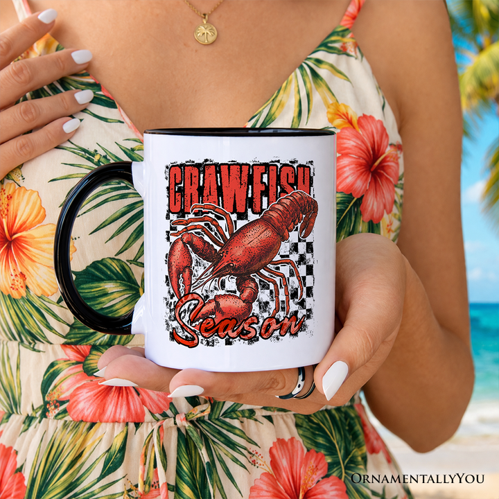 Crawfish Season Retro Mug, Vintage Southern Seafood Gift