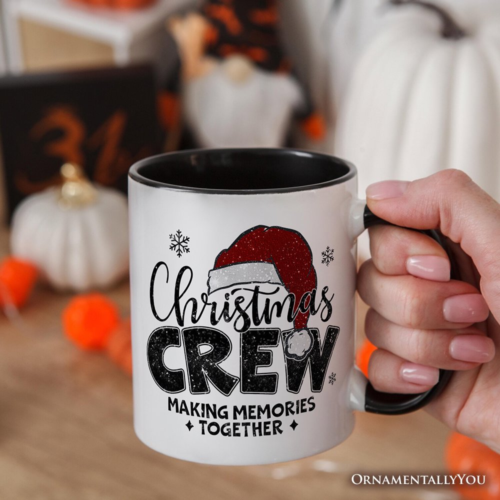 Christmas Crew Personalized Mug, Glitter Santa Hat Gift with Custom Name for Making Memories Personalized Ceramic Mug OrnamentallyYou 