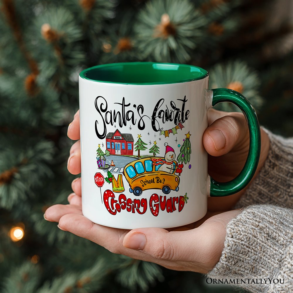 Santa's Favorite Crossing Guard Personalized Mug, School Patrol Appreciation Gift with Custom Name Personalized Ceramic Mug OrnamentallyYou 