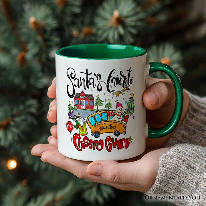 Santa's Favorite Crossing Guard Personalized Mug, School Patrol Appreciation Gift with Custom Name Personalized Ceramic Mug OrnamentallyYou 