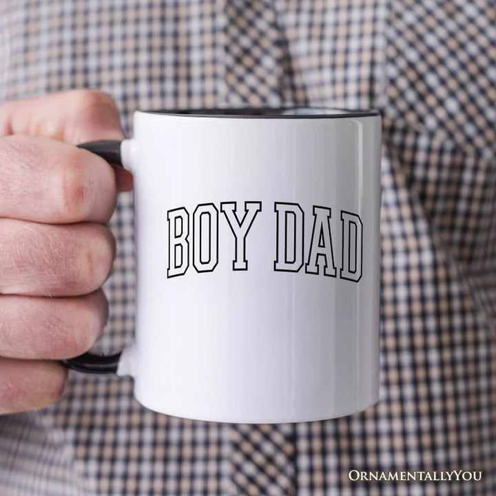 Boy Dad Varsity Mug, Father's Day Gift Personalized Ceramic Mug OrnamentallyYou 