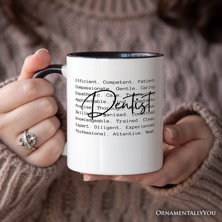 Dentist Definition Personalized Mug, Dental Appreciation Words Gift with Custom Name