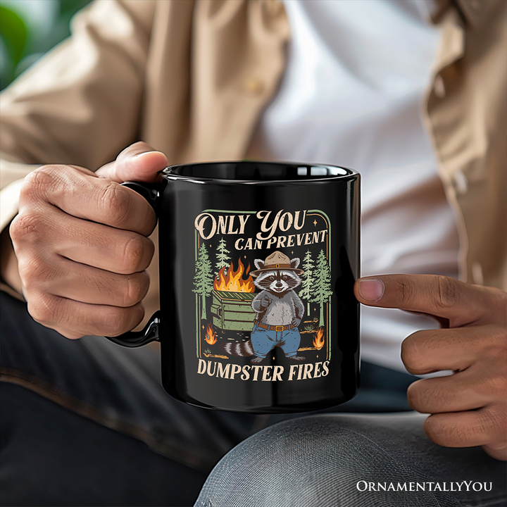 Only You Can Prevent Funny Dumpster Raccoon Personalized Mug, Vintage Meme Gift with Custom Name