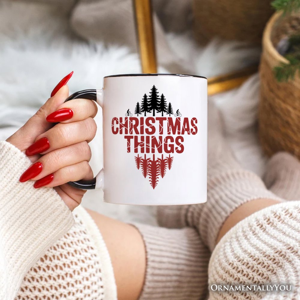 Christmas Things Retro Pop Classic Personalized Mug, Holiday Tee Gift with Custom Name Personalized Ceramic Mug OrnamentallyYou 