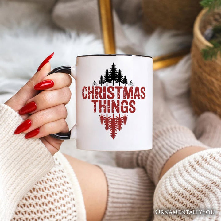 Christmas Things Retro Pop Classic Personalized Mug, Holiday Tee Gift with Custom Name Personalized Ceramic Mug OrnamentallyYou 